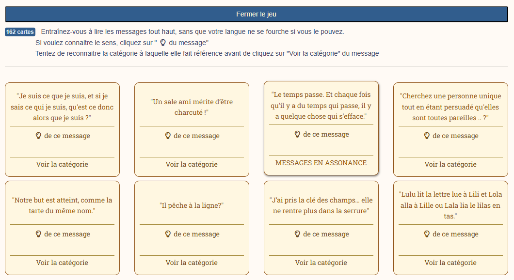 jeu de Mots interface