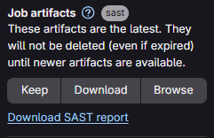 download artifacts semgrep-sast