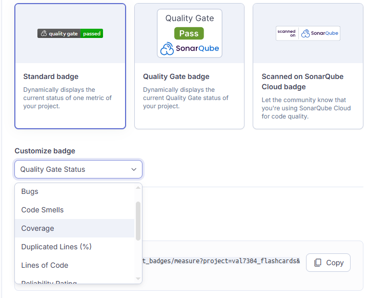 Badges SonarCloud