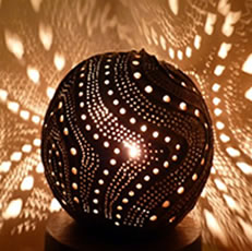 Lampe ambiance Zen noix de coco